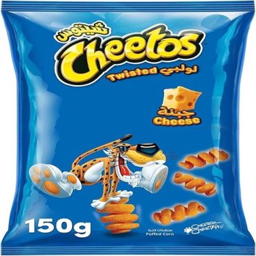 Cheetos Twisted 150Gm-Cheese, 18 Pieces Per Carton